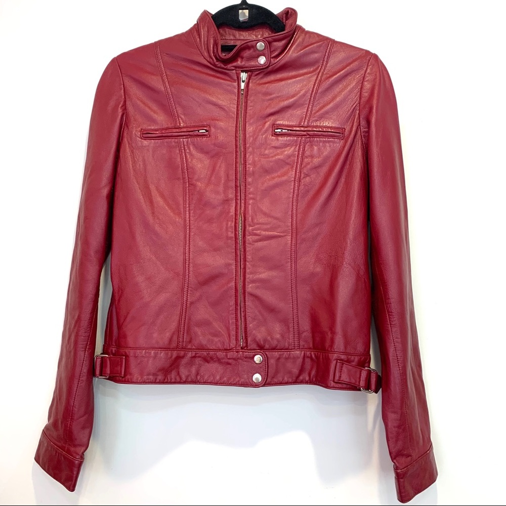 Red Leather Motorcycle Jacket